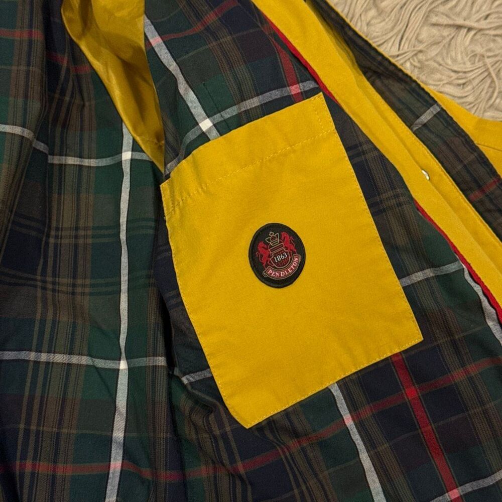 Pendleton Women's Yellow Hooded plaid lined Jacket XL - Picture 4 of 7